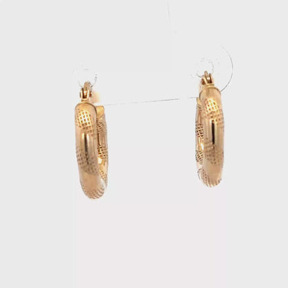 9ct yellow gold hoop earrings 0.9g (sh27370b)