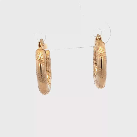 9ct yellow gold hoop earrings 0.9g (sh27370b)