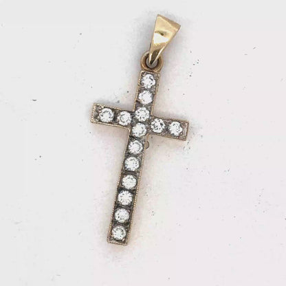 9ct yellow gold cross pendant sh26492b