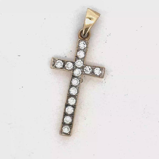 9ct yellow gold cross pendant sh26492b