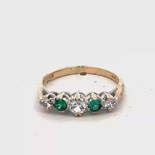 9ct yellow gold ring size N (sh27424b)