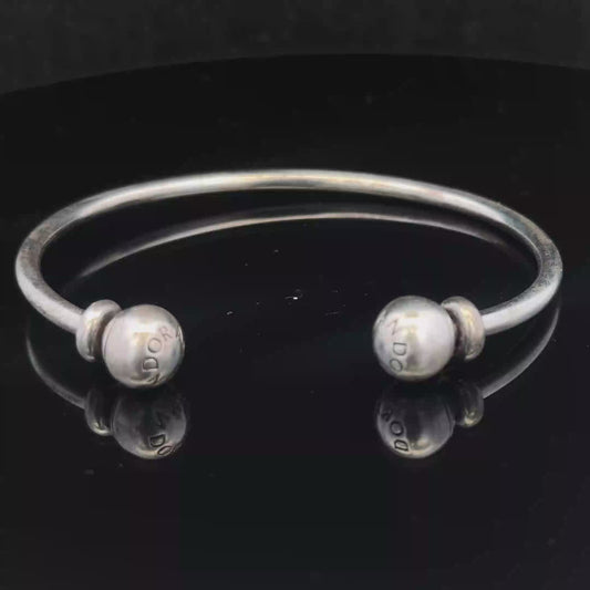 Silver pandora torque bangle 11.5g (sh26720b)