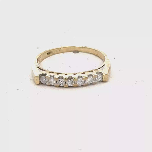 9ct yellow gold diamond ring size J1/2 (sh27972b)