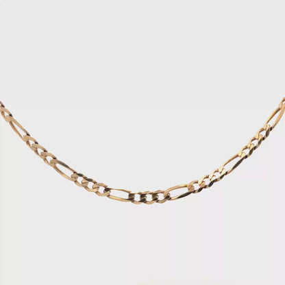9ct yellow gold figaro chain 17.8g (sh28042b)