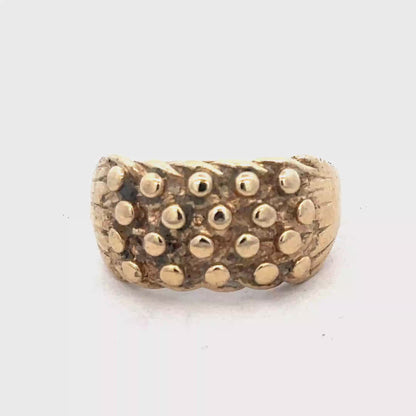 9ct yellow gold keeper ring size R (sh26835b)