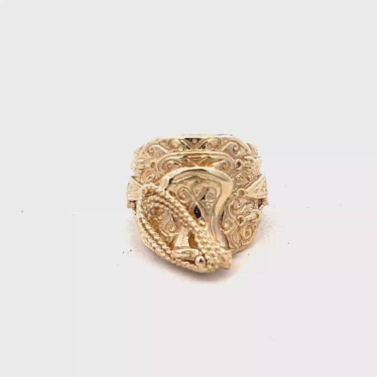 9ct yellow gold saddle ring  sh27933b