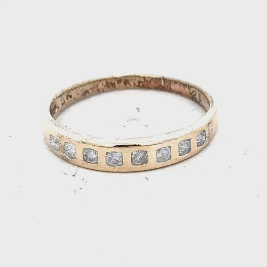 9ct yellow gold 1/4 caret diamond ring size O (sh26493b)