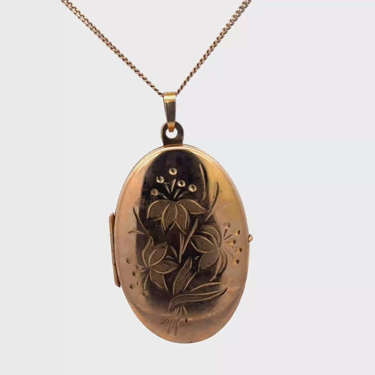 9ct yellow gold locket pendant 4.7g (sh25085l)