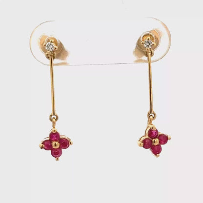 18ct yellow gold diamond earrings 1.7g (sh25094l)