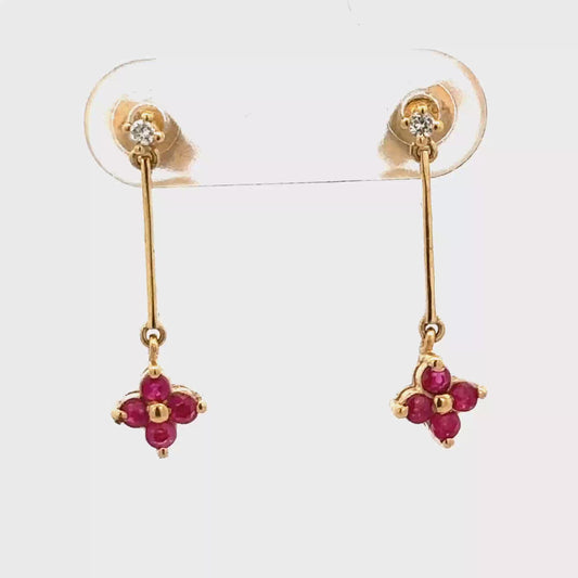 18ct yellow gold diamond earrings 1.7g (sh25094l)