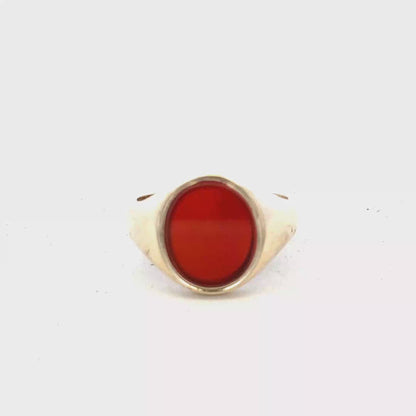9ct yellow gold signet ring size Q (sh25921l)