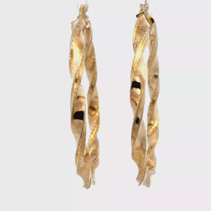 9ct yellow gold hoop earrings 4.5g (sh27748b)