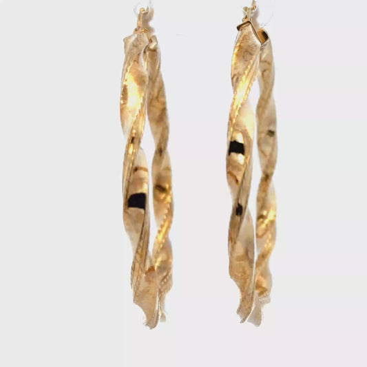 9ct yellow gold hoop earrings 4.5g (sh27748b)