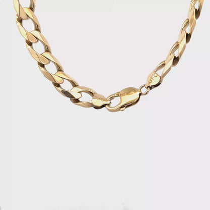 9ct yellow gold curb bracelet 36.9g (sh27819b)