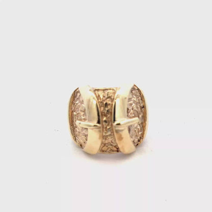 9ct yellow gold buckle ring  sh27931b