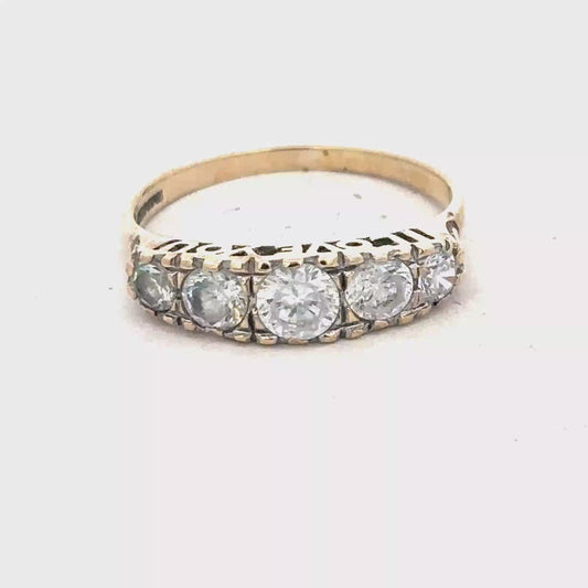 9ct yellow gold ring size S (sh27959b)