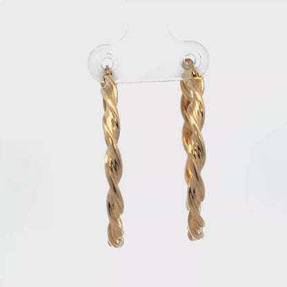 9ct yellow gold hoop earrings 3g (sh27504b)