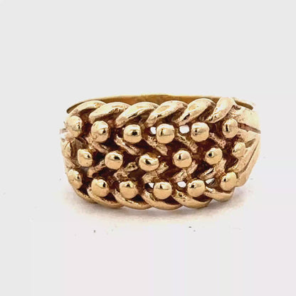 9ct yellow gold keeper ring size T1/2 (sh27360b)