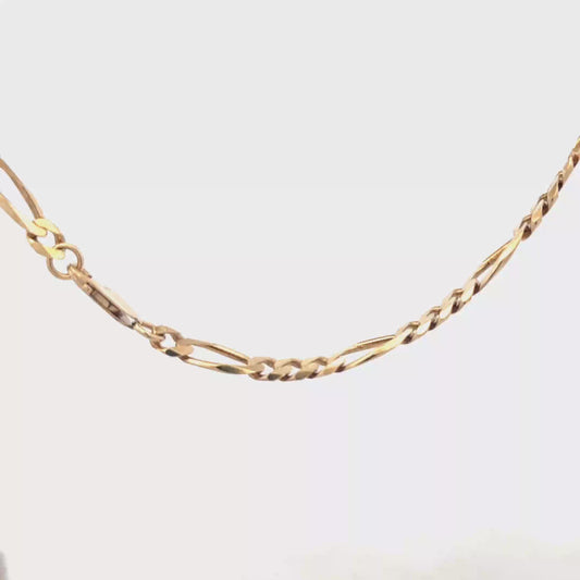 9ct yellow gold figaro chain 27.3g (sh25866l)