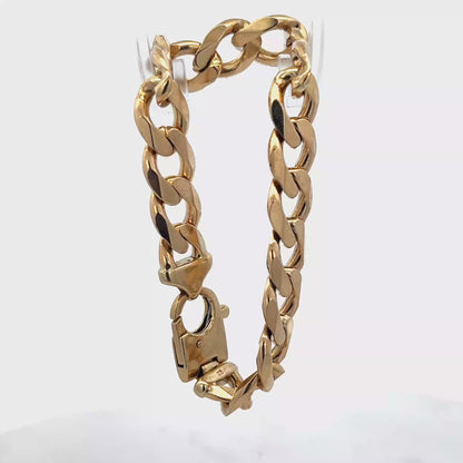 9ct yellow gold curb bracelet 40.8g (sh27358b)