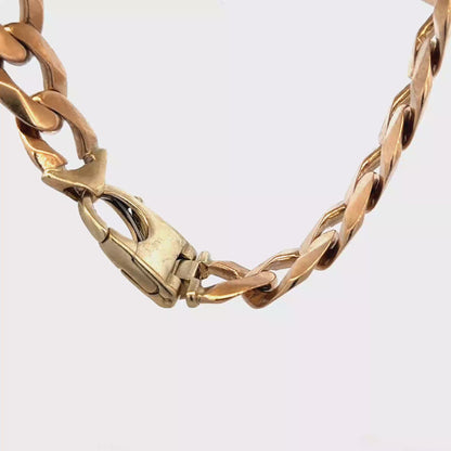 9ct yellow gold curb bracelet 91.9g (sh27684b)