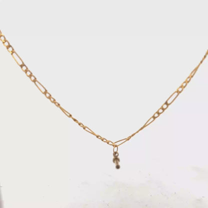 9ct yellow gold figaro chain with T bar 3.7g (sh27696b)
