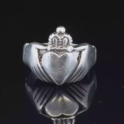 Silver claddagh ring size Z1 (sh27185b)