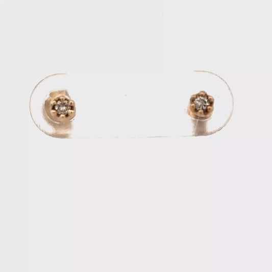 9ct yellow gold diamond earrings 0.5g (sh26748b)