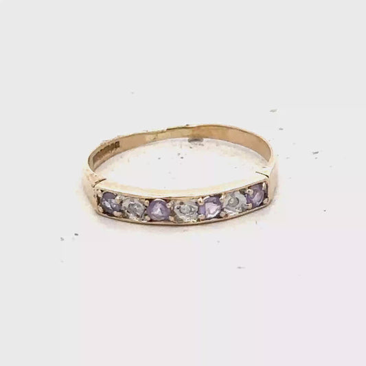 9ct yellow gold ring size L (sh28091b)