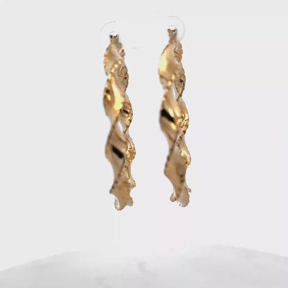 9ct yellow gold hoop earrings 4.7g (sh27750b)