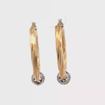 9ct yellow gold hoop earrings 6.5g (sh27949b)