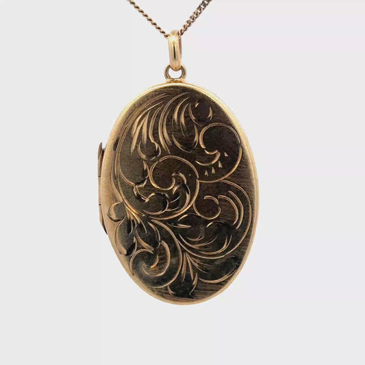 9ct yellow gold locket pendant 9.3g (bb1909l)