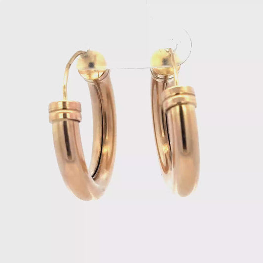 9ct yellow gold hoop earrings 4.7g (sh27802b)