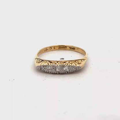 18ct yellow gold diamond ring size L1/2 (sh22306b)
