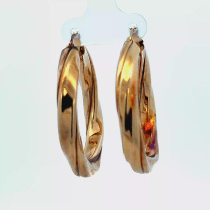9ct yellow gold hoop earrings 6.4g (sh27749b)