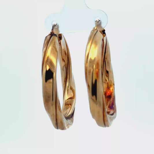 9ct yellow gold hoop earrings 6.4g (sh27749b)