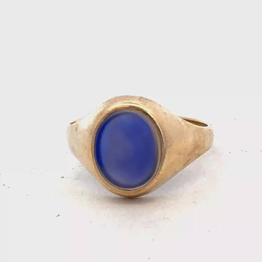 9ct yellow gold signet ring  size X1/2 sh27705b