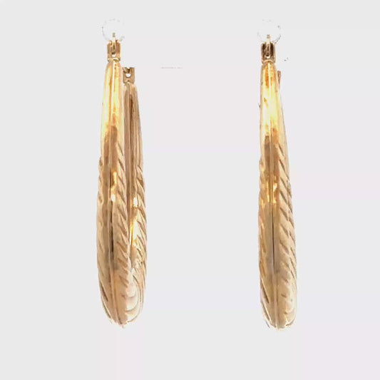 9ct yellow gold hoop earrings 1.6g (sh27780b)