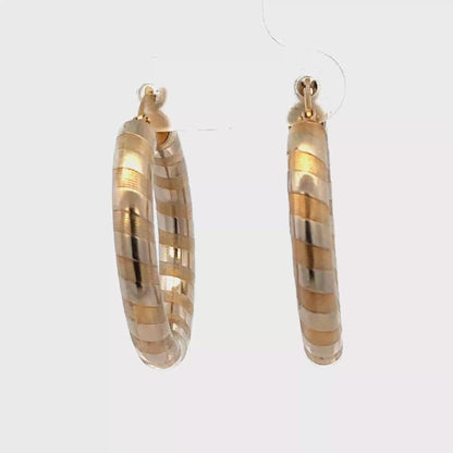 9ct yellow gold hoop earrings 3.6g (sh27271b)