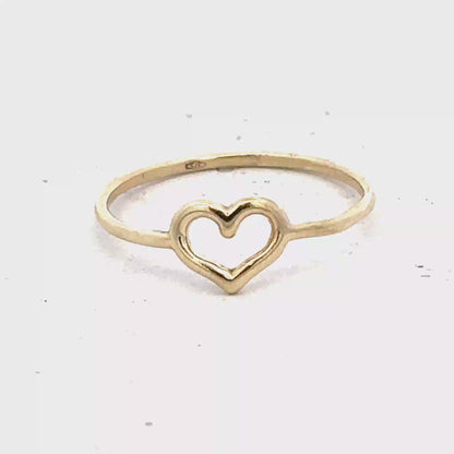 9ct yellow gold ring size P (sh28057b)