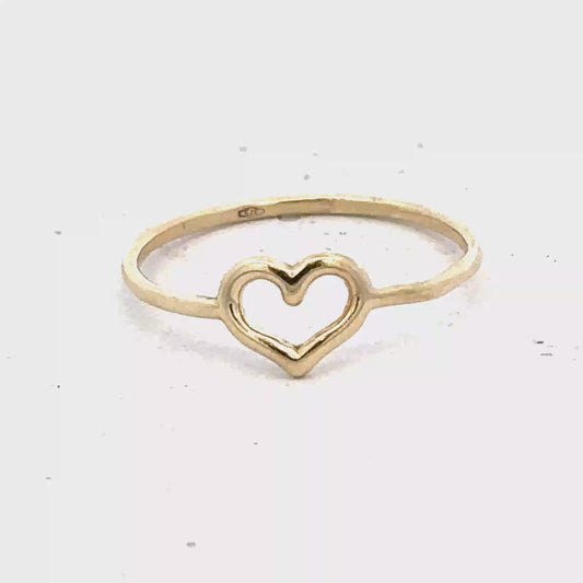 9ct yellow gold ring size P (sh28057b)