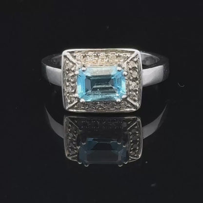 9ct white gold And diamond ring, Size L