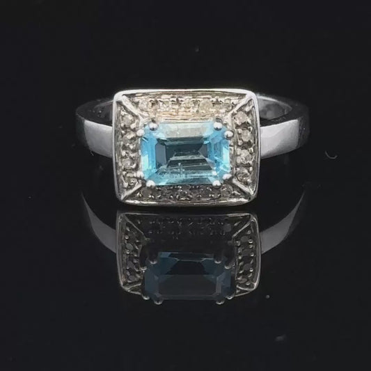 9ct white gold And diamond ring, Size L