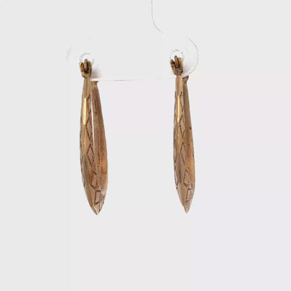 9ct yellow gold hoop earrings 1.3g (sh27737B)