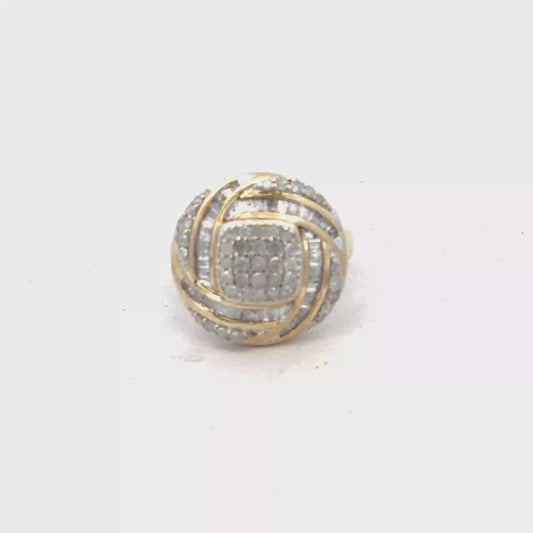 9ct yellow gold diamond ring size N1/2 (sh27950b)