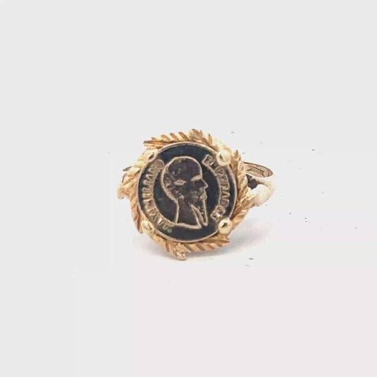 9ct yellow gold ring size J (sh27602b)
