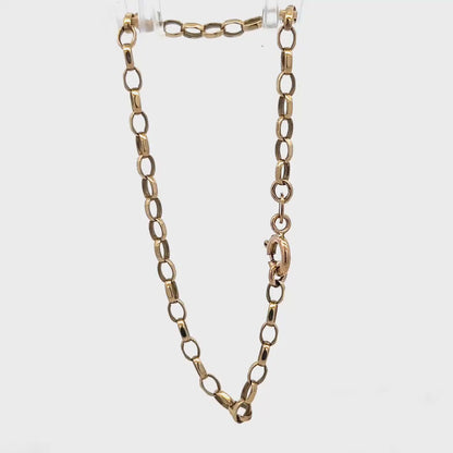 9ct yellow gold belcher bracelet 3.1g (bb1950l)