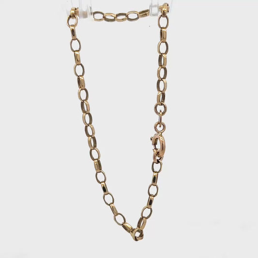 9ct yellow gold belcher bracelet 3.1g (bb1950l)