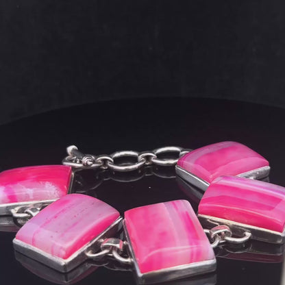 Silver gemstone bracelet