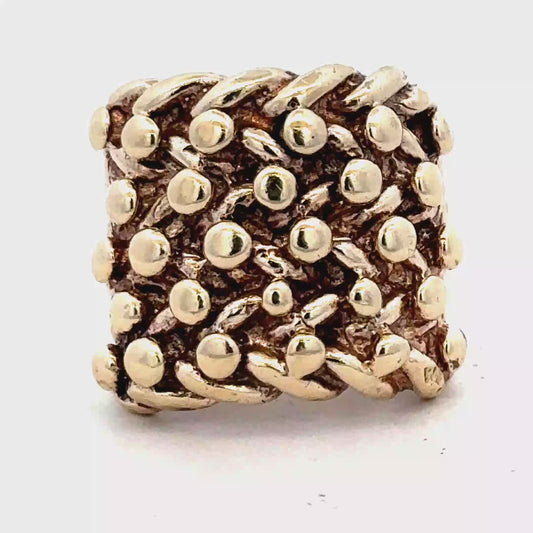 9ct yellow gold keeper ring size P1/2 (sh27226b)